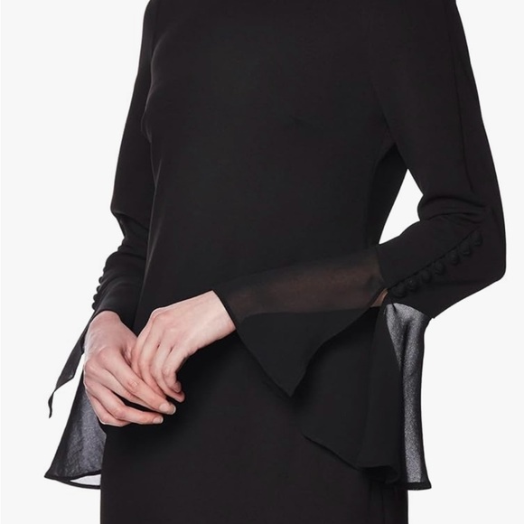Calvin Klein Black Bell Sleeve Dress with Sheer Sleeves - Picture 6 of 7
